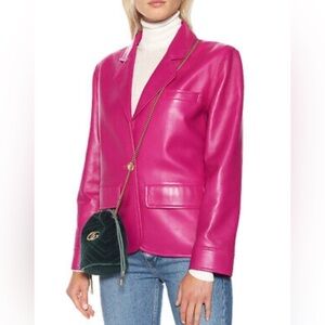 RARE Gucci women pink lamb leather blazer jacket